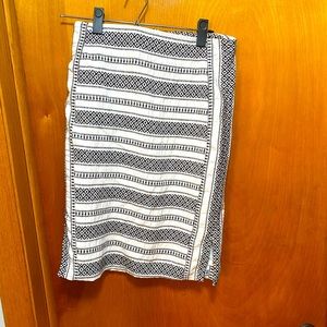 Black and white pencil skirt